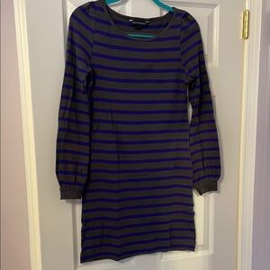 EUC French Connection Striped Grey and Purple Women's Dress